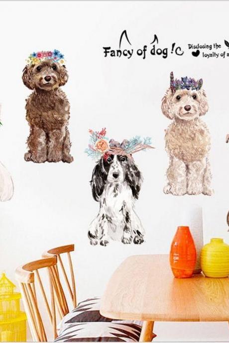 Cute Animal Decals Dog Stickers Animal Wall Stickers Dog Wall Decals Baby Nursery/childrens/glass/ Bedroom/kids/playroom