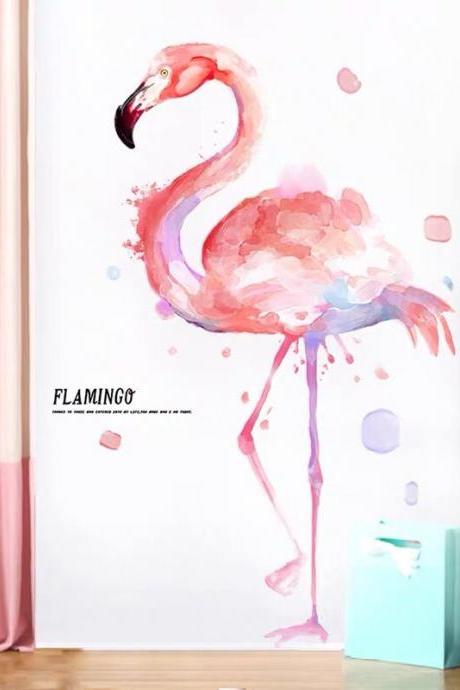 Lonely Flamingo Decal Flamingo Wall Sticker Clear Glass Decal Bathroom Door Sticker