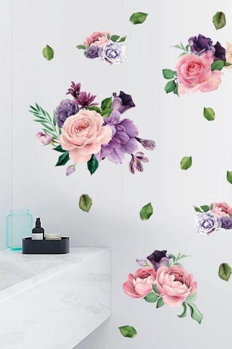Large Peony Wall Decal,peony Wall Decal, Pink Peony Wall Decor, Pink Flower Decal Stickers, Floral Wall Decoration, Flower Wall Sticker G165
