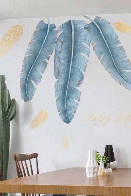 Creative Diy Plant Banana Leaf Decals, Leaf Wall Stickers, Plant Leaf Decoration | Nordic Style Living Room Wall Stickers G754