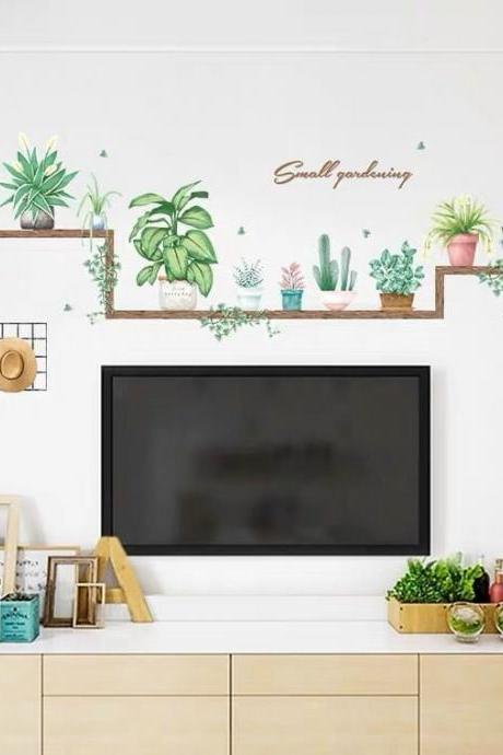 Monstera Green Leaf Home Decor,plant Wall Stickanging Twig Vines Botanical Sticker, Greenery Plants Wall Decals Reading Room Murals G696