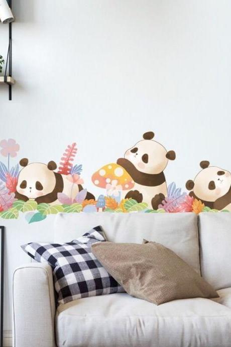 Cute Giant Panda Wall Sticker,panda Decal,animal Wall Stickers Kindergarten Children Room Play Room Wall Decal G240