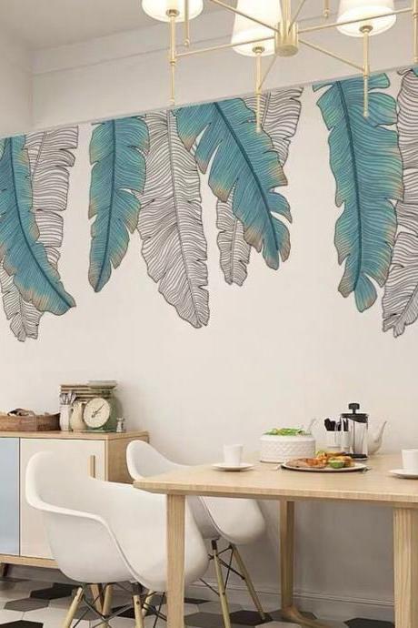 Large Leaf Wall Decals Green Plant Removable Leaves Wallpaper Stickers Colorful Living Room Bedroom Decoration G268